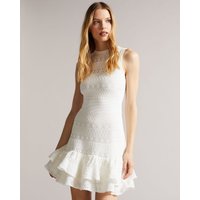 Ted Baker Lace Stitch Dress WHITE