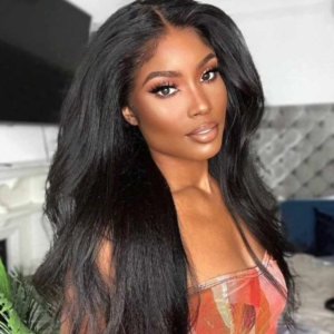 [-$100 Code:S100]Lace Front Kinky Straight Wig Human Hair Wig