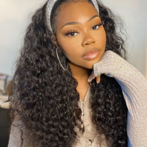 $100 Flash Sale 16 inch Put On And Go Curly 150% Density Headband Wig