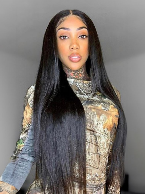 13x4 Straight Lace Front Wigs for African American Women 180% Density Glueless Wig Pre Plucked with Baby Hair