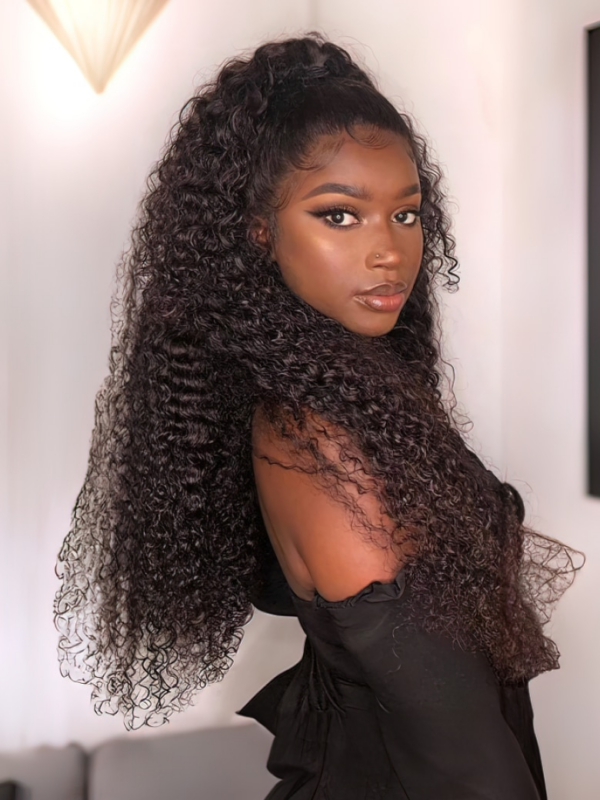 34 Inch 13x4 Lace Frontal 180% Density HD Glueless Lace Wigs Curly Hair Wigs