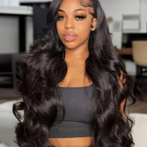 40 Inch Body Wave HD Invisible Glueless Lace Front Human Hair Wigs 13x4 Natural Color Pre Plucked
