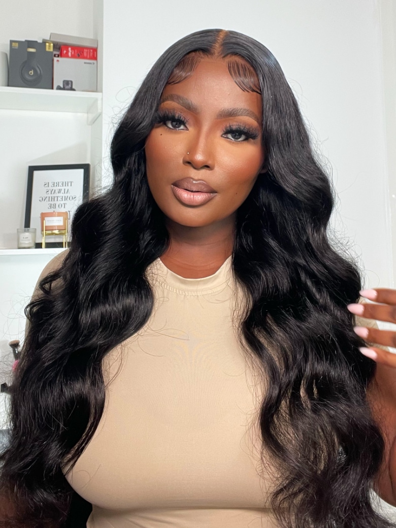 40 Inch Glueless Invisible HD Lace Pre Plucked Super Full Closure Body Wave Wigs Melted Match All Skin Color