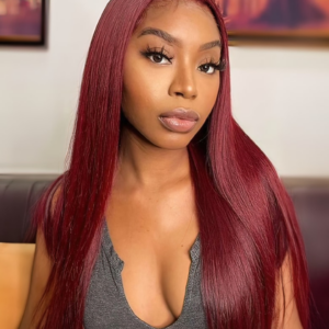 99J Straight Wig Burgundy 13x4 Lace Front Hair Wig On Sale