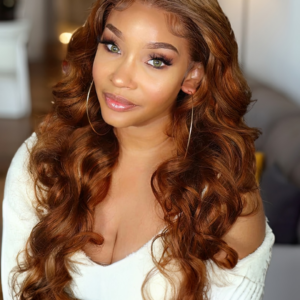 Auburn Light Brown 180% Density Loose Wave 13x4 lace Front Wig