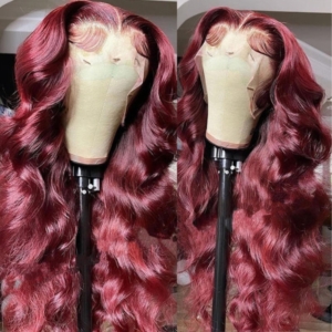 Black Friday Deal 13x4 Lace Front Red Wine Body Wave Burgundy 150% density wig