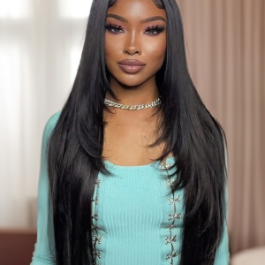 Brand Day BOGO Free  Inner Buckle Cute Straight 13x4 Lace Front Butterfly Haircut Wig With Medium Length Layered Hair