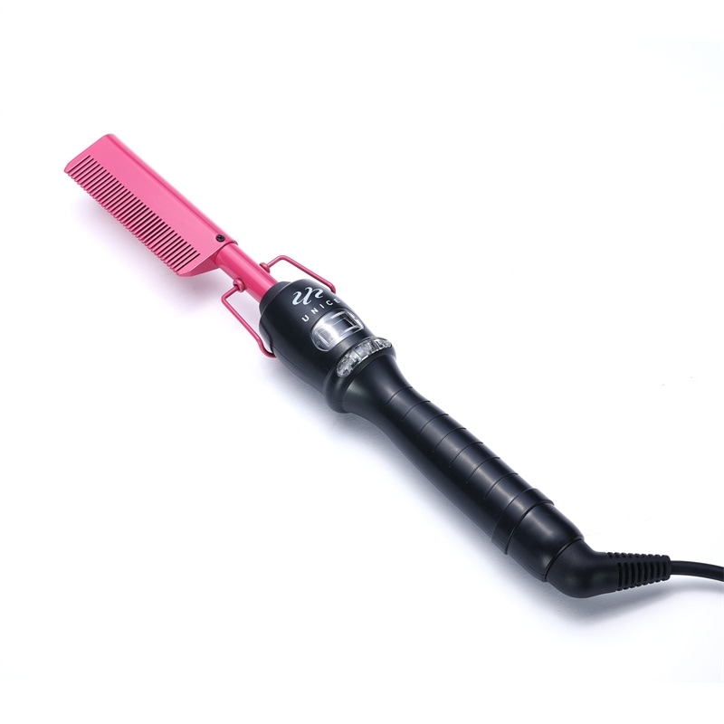 Cut to Free Electric Hot Comb Pink Hair Straightener Electrical Straightening Comb