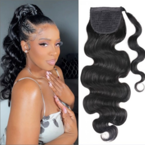 Flash Sale 24 Inch Ponytail Extension Body Wave Natural Black Color  Human Hair