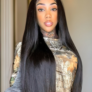 Flash Sale U Part Human Hair Brazilian Virgin Straight Glueless Middle Part Wig Pre Plucked For Women Natural Color