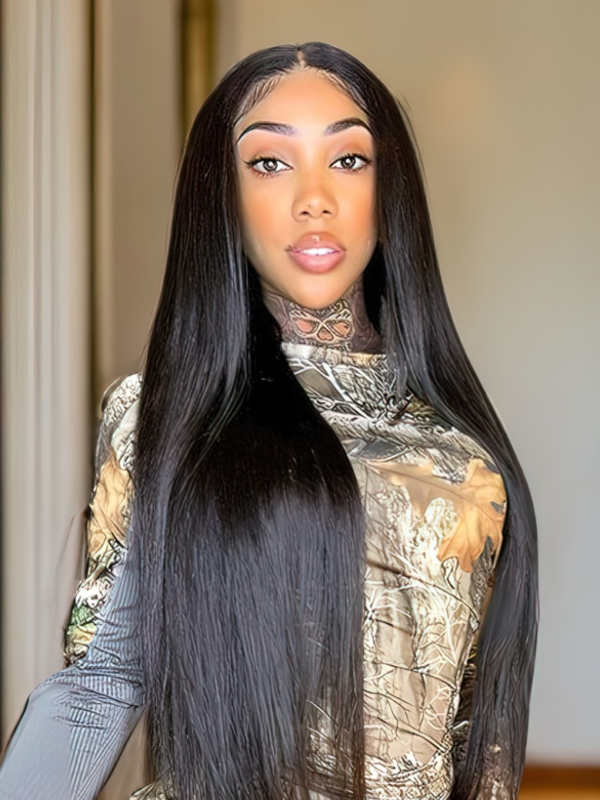 Flash Sale U Part Human Hair Brazilian Virgin Straight Glueless Middle Part Wig Pre Plucked For Women Natural Color