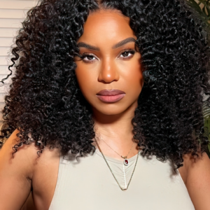 Natural Black 4C Curly Baby Hair Kinky Curly Wigs