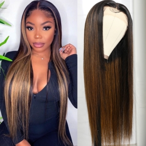 Points Redeem 18 Inch #FB30 Ombre Balayge Straight T Part Lace Front Wig 150% Density 100% Dyed Virgin Hair