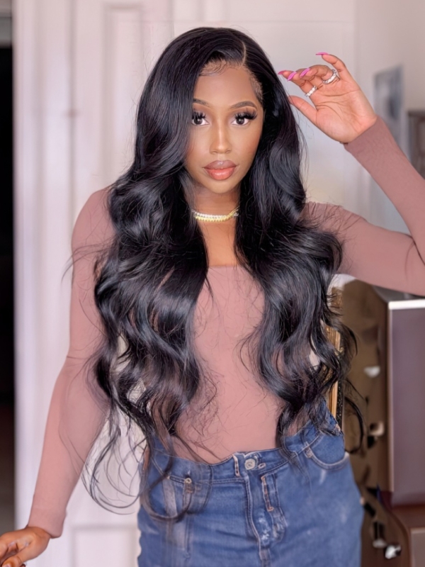 Pre Plucked Virgin Hair Body Wave HD Lace Closure Wigs Lace Melted Match All Skin Color