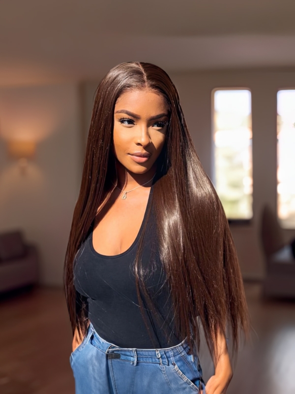 Sheistatiana Approved UNice 13x4 Lace Front Delicious Dark Chocolate Hair Straight Wig
