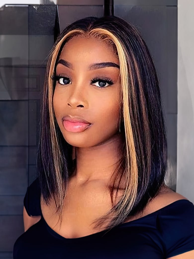 TikTok Flash Sale 16 inches UNice Hair 13x4 Lace Front Human Hair Wigs Straight Highlight Straight Hair Wig Bettyou Series