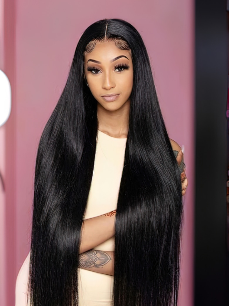 Tiktok queenleoraisback Same Straight HD Lace Wigs 13x4 Lace Front Wigs Human Hair Wigs 150% Density