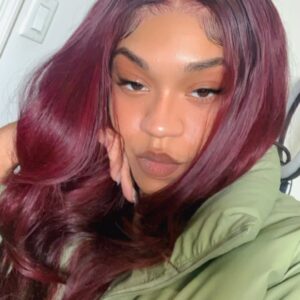 UNice 13x4 Lace Front Layered Burgundy Ombre Wig With Dark Roots