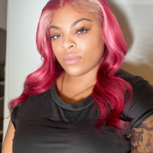 UNice 13x4 Lace Front Wavy Red Wig With Blonde Highlights