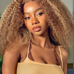 UNice 13x4 Pre-cut Lace Front Kinky Curly Honey Blonde Afro 16 Inch Shoulder Length Wig