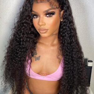 UNice 200% Density Natural Curly Clear HD Glueless Lace Wig Human Hair 13x4 Frontal Wig
