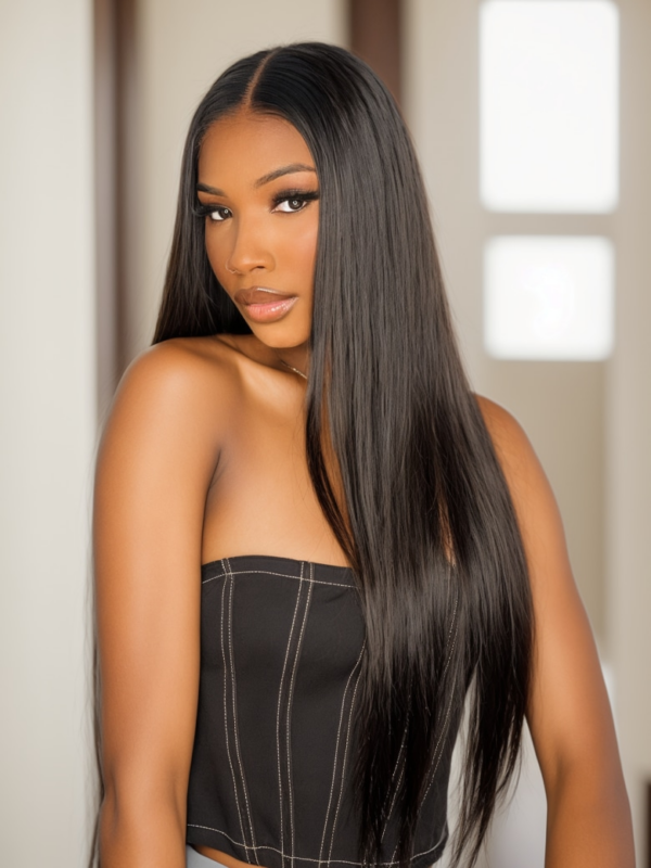 UNice 200% Density Undetectable Human Hair Straight 13x4 HD Glueless Lace Frontal Wig