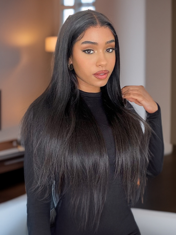 UNice 4X4 Lace Closure Wigs Glueless Straight Human Hair Can Be Styled As You Like