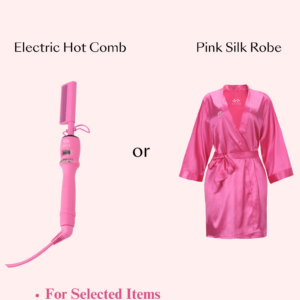 UNice 8th Anniversary Special Gift Free Electric Hot Straightening Comb Or Pink Silk Robe
