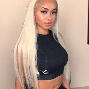 UNice Brand Day 100% Virgin Human Hair Soft Long 613 Blonde Straight Lace Frontal Wig