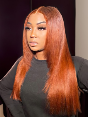 UNice Burnt Orange 13x4 Lace Front Wig With Butterfly Wolf Layered Cut