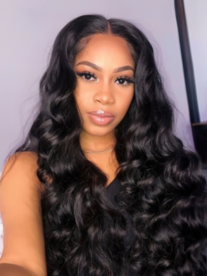UNice Full Lace Long Body Wave Human Hair Wig 150% and 180% Density