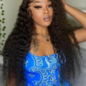 UNice Glueless Invisible 250% Super Full Density Curly Human Hair HD Lace Clsosure Wigs