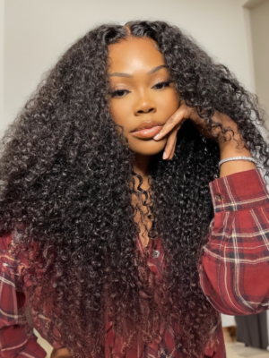 UNice HD Lace 5x5 Closure Curly Glueless Wig with Bleached Knots Match All Skin Tones