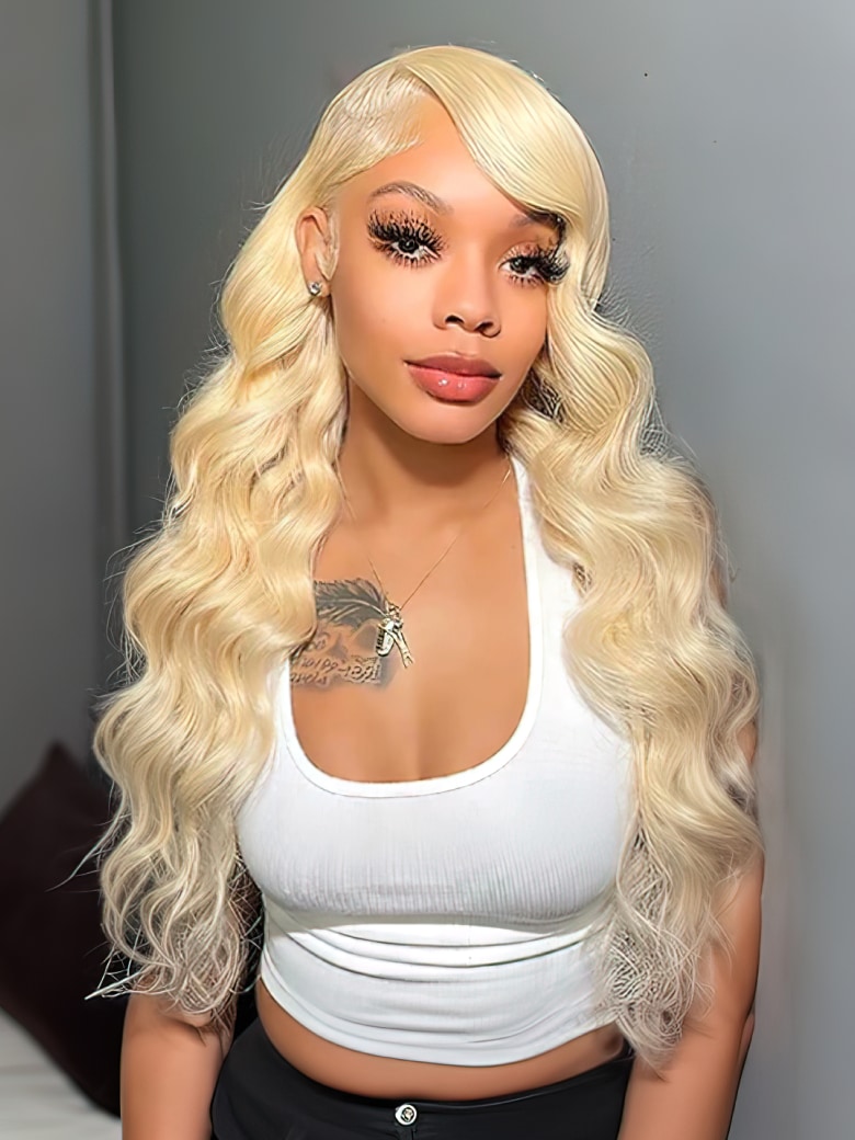 UNice Hair 100% Virgin Hair 4 Bundles 613 Blonde Body Wave Hair With Lace Frontal