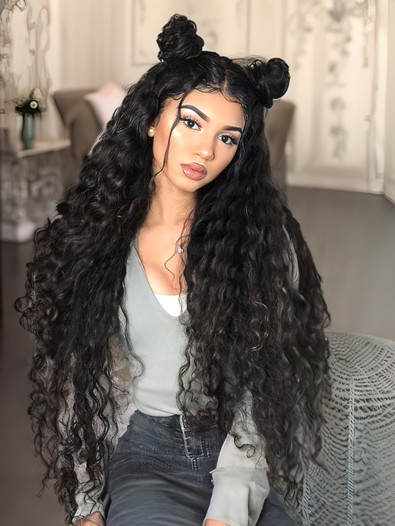 UNice Hair 4 Bundles Human Natural Wave Hair With 13x4 Lace Frontal