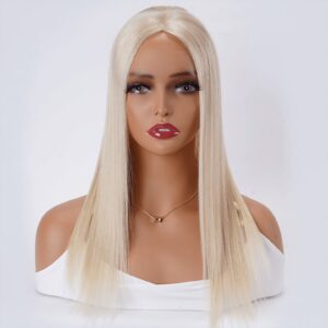 UNice Hair Topper Platinum Blonde Lightweight And Breathable Lace Front Clip In