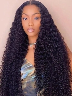 UNice Invisible Glueless HD Lace Closure Wig Deep Wave Human Hair 180% Density Weekend Sale