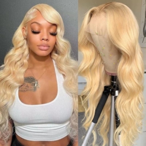 UNice Invisible HD Lace 613 Blonde 13x4 Lace Front Body Wave Wig 150% Density