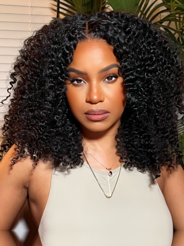 UNice Kinky Curly Wig 13x4 Lace Front Natural Color Human Hair Wigs