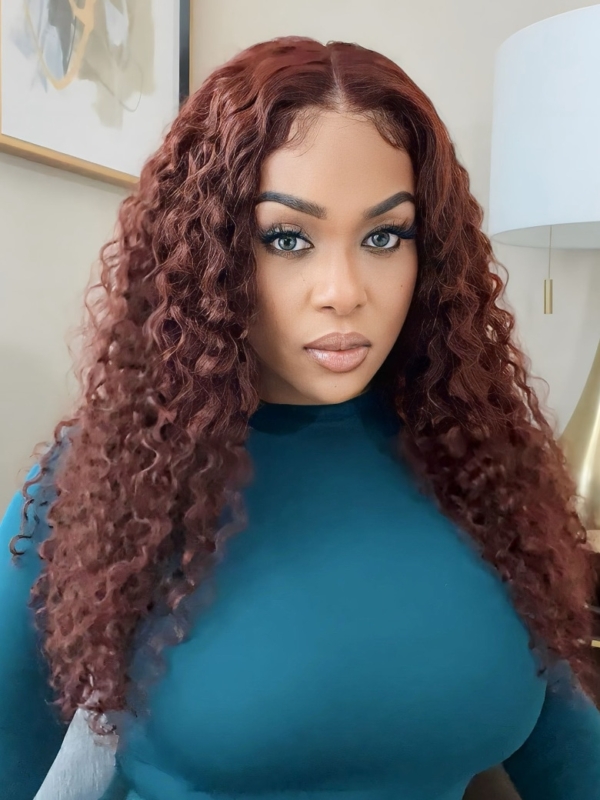 UNice Mahogany Red Brown Jerry Curl 3Pcs 100% Remy Human Hair Bundles