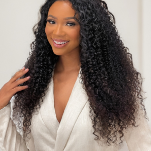 UNice Put On And Go 6x4.5 Pre Cut Lace Curly Black Glueless Air Wig