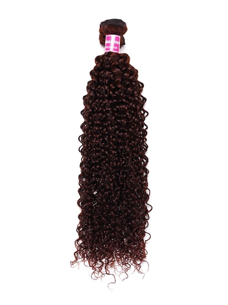 UNice Reddish Brown Jerry Curl 1Pc 100% Remy Human Hair Bundle