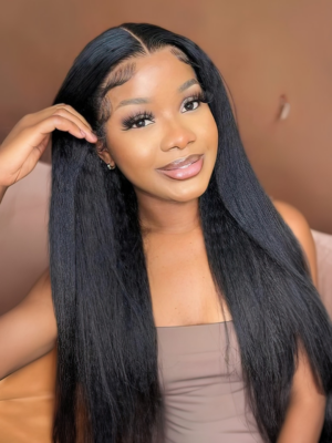 UNice U Part Wig Brazilian Hair Kinky Straight Wig Natural Color 100% Human Hair Blends Perfectly1682477614