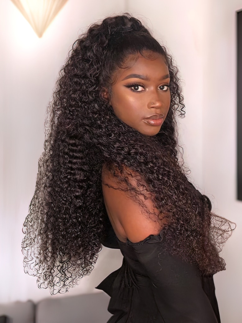 UNice Undetectable HD Lace Wigs 13x4 Curly Lace Front Wigs Human Hair Transparent Glueless Lace Wigs