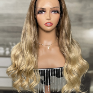 UNice Warm Blonde With Shadow Roots 13x4 Lace Front Loose Wave Wig
