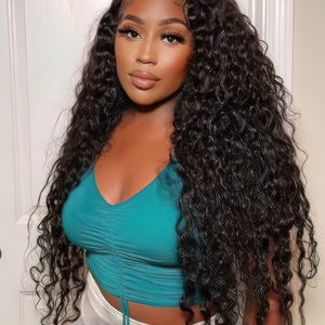 Unice 13x4 Lace Front 150% Density Deep Wave Wig Pre Plucked Natural Hair Wigs
