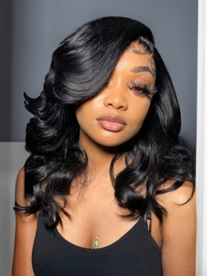Unice Brand Day Short Bob Wig With Natural Black And Loose Body Wave Hair