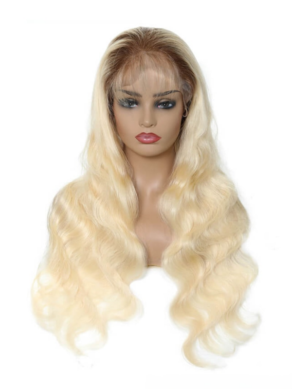 Unice Hair Full Lace Wigs Human Hair T4 613 Ombre Blonde Body Wave / Straight Pre Plucked Invisible Lace Wig