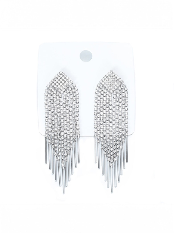 Unice Points Gifts New Luxury Rhinestone Crystal Long Tassel Earrings