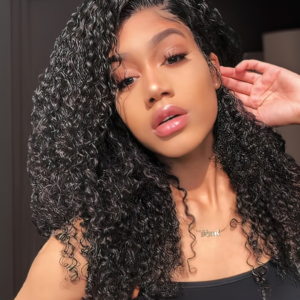 Valuable UNice 180% Density Jerry Curly 13x6 Lace Front Wigs Human Hair Pre Plucked Curly Lace Frontal Wig with Baby Hair Natural Hair Wigs